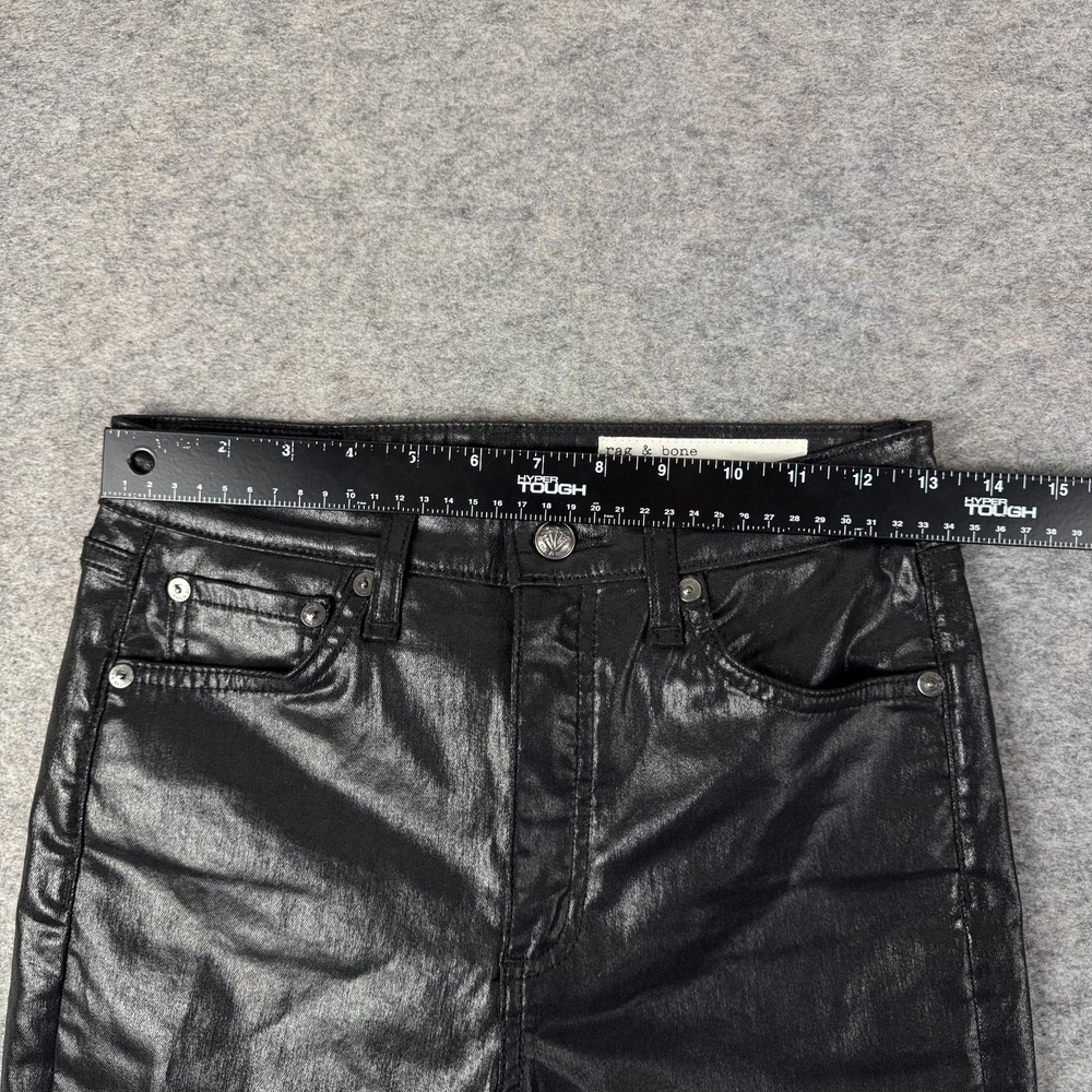 Rag & bone Nina High Rise Skinny Jeans 29" Coated Black Womens 26 - Picture 10 of 14